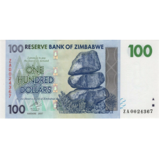 P69 Zimbabwe - 100 Dollars Year 2007 (Replacement)
